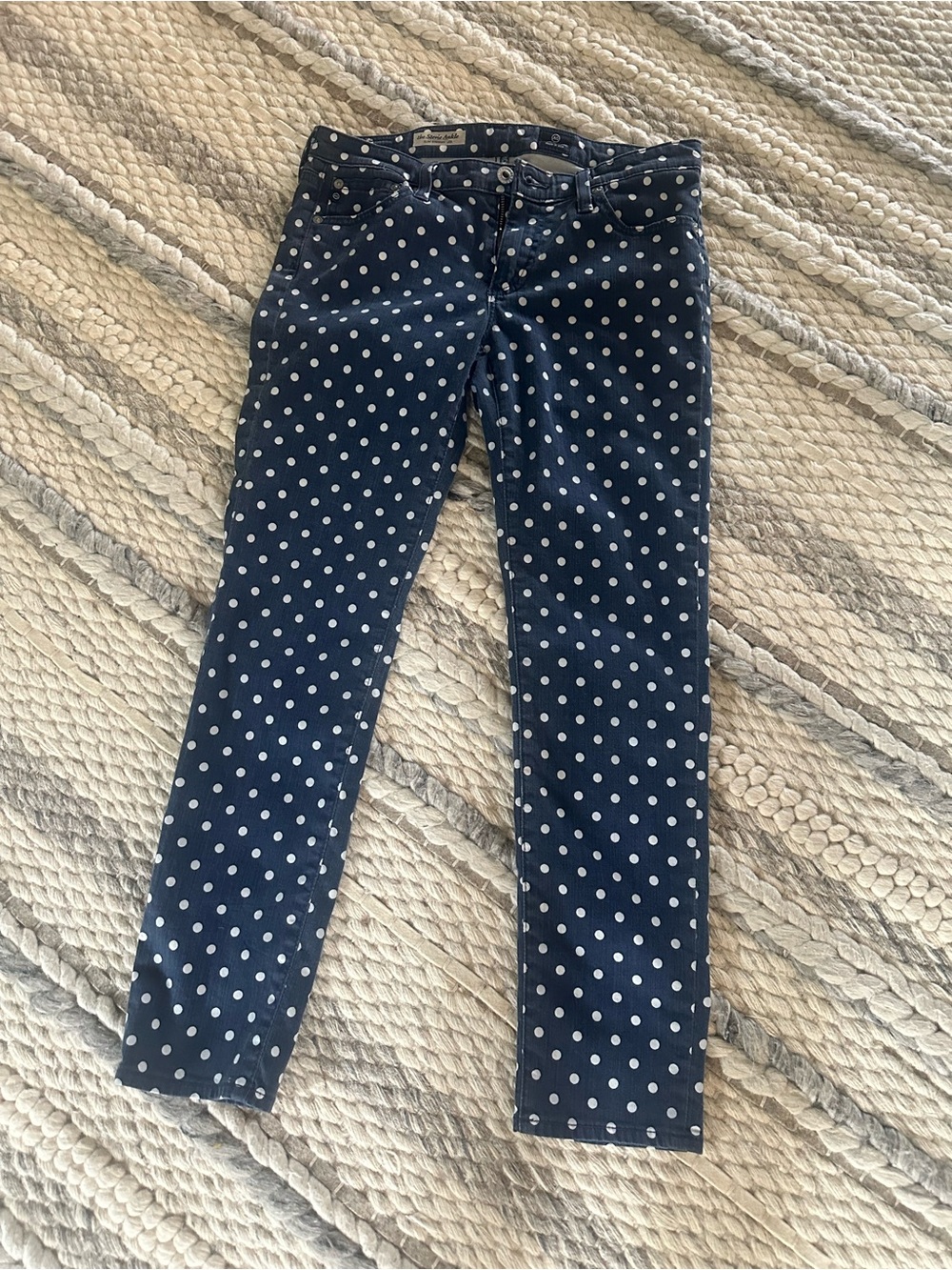 Women’s Adriano Goldschmied Navy Polka Dot Skinny Jeans